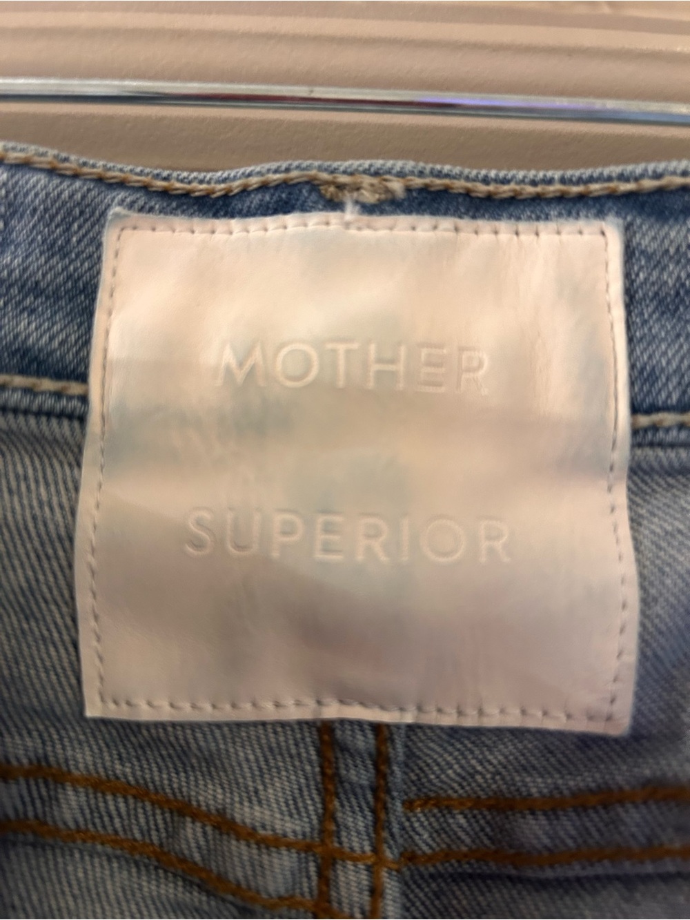 MOTHER High Waisted Rider Skimp Jeans - Light Blue Denim - Picture 2 of 8